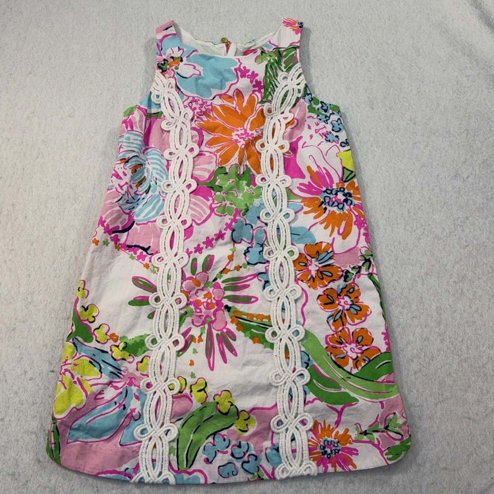 Lilly Pulitzer Big Girls Shift‎ Floral Sleeveless Dress Size Small 6-6x